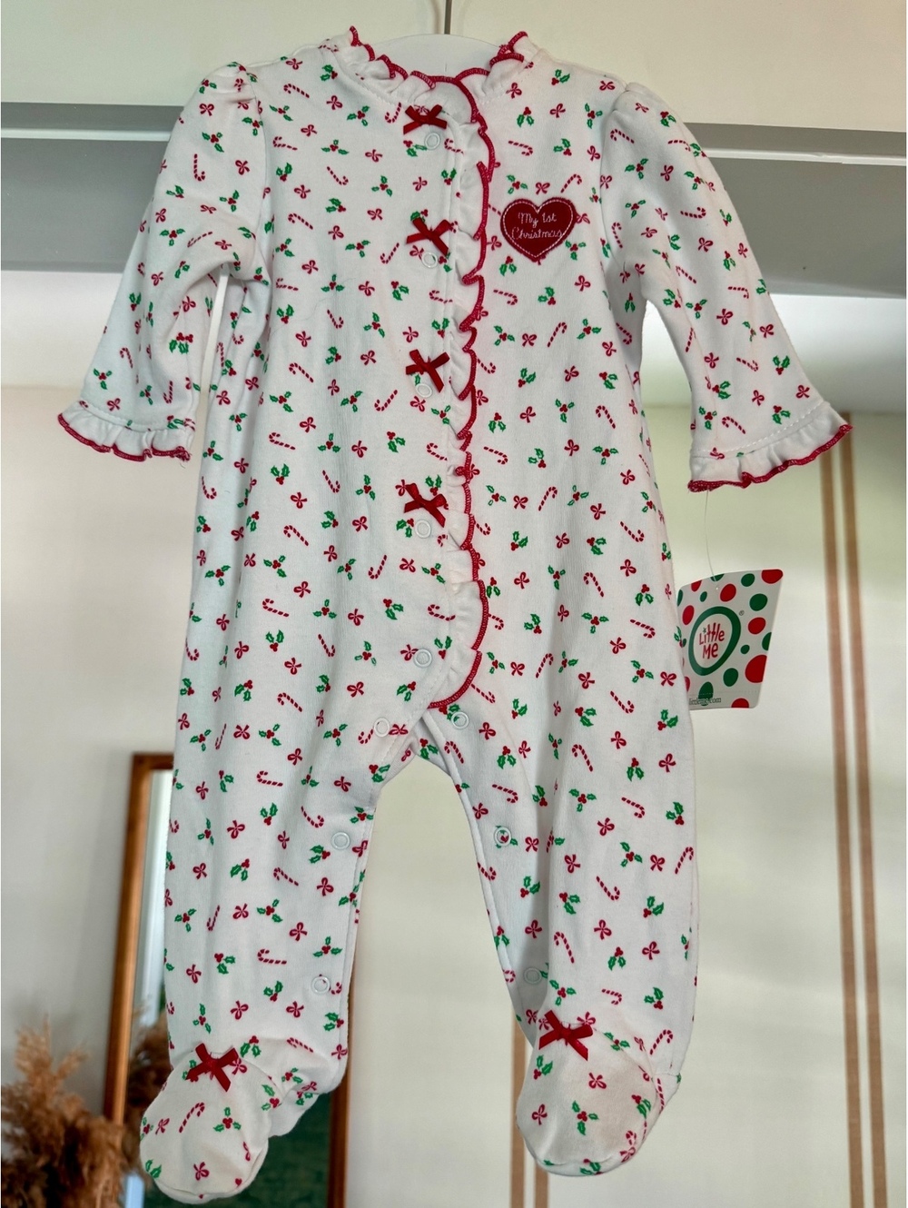 Littke Me “ My First Christmas” Pajamas Sz 3 Months NWT